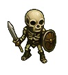 Small original skeleton game asset before upscaling